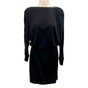 L'Agence Little Black Dress Slinky ZipperNeckline Adjustable Size 2